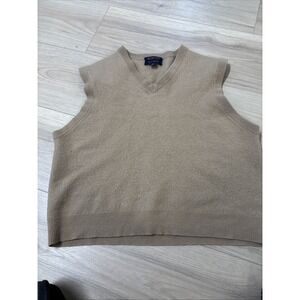Club Room 100% Fine Cashmere Tan Vest XL